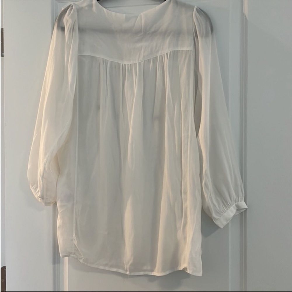 ANINE BING White boho sheer Flowy Tassel Blouse XS - Picture 9 of 14
